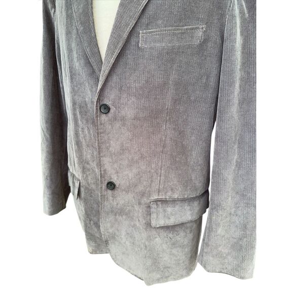 Old Navy Corduroy Blazer 2-Button Gray Sz. XL Plaid Lining - Picture 3 of 12